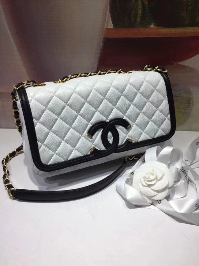 CHANEL Original Clutch with Chain A85533 white