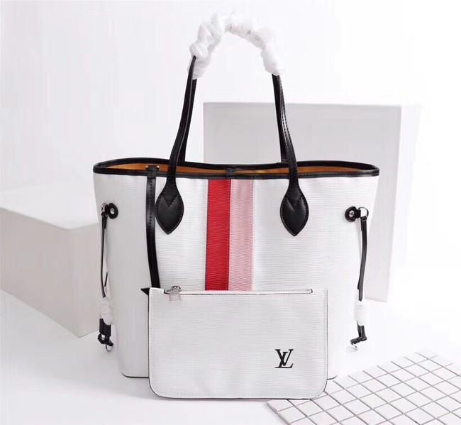 Louis Vuitton Neverfull Epi Leather MM 53763 white