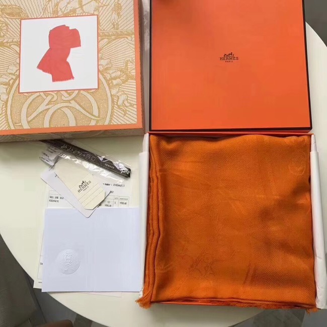 Hermes Silk scarf H919669 orange