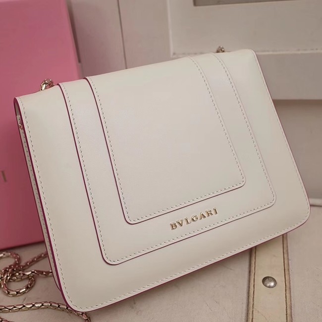 BVLGARI Serpenti Forever Flap Cover leather bag 28697 white