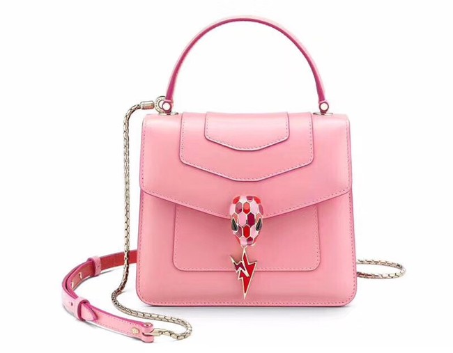 BVLGARI Serpenti Forever leather flap bag 286999 pink