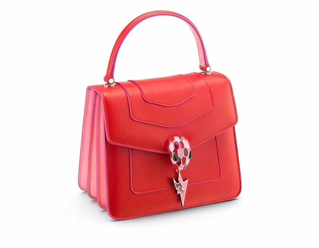 BVLGARI Serpenti Forever leather flap bag 286999 red