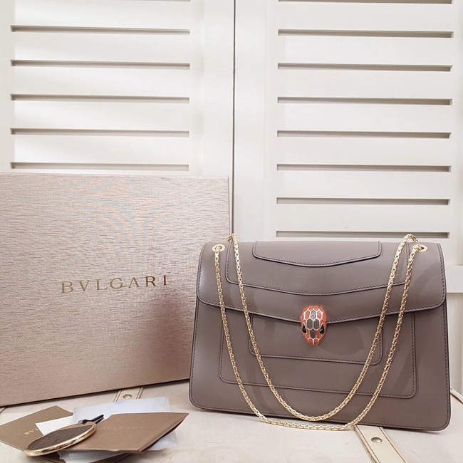 BVLGARI Serpenti leather shoulder bag 35106 grey