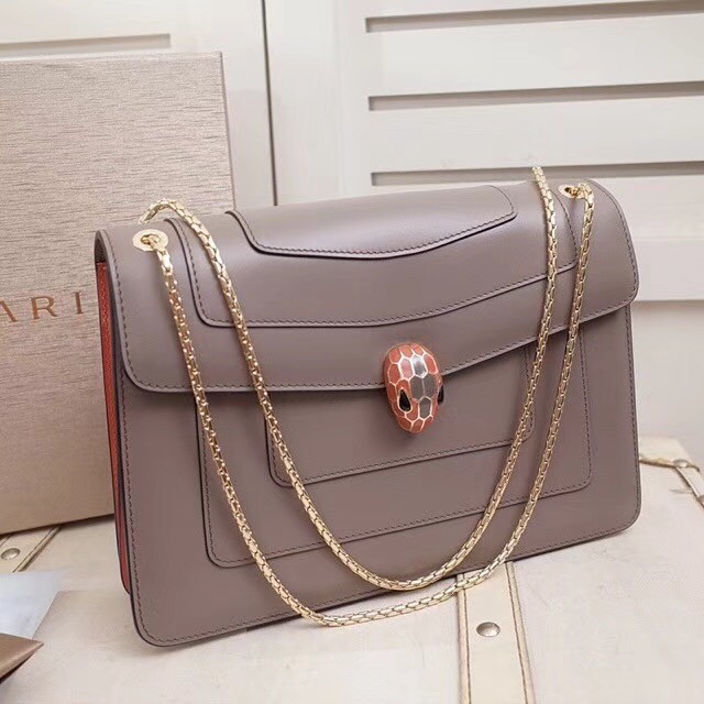 BVLGARI Serpenti leather shoulder bag 35106 grey