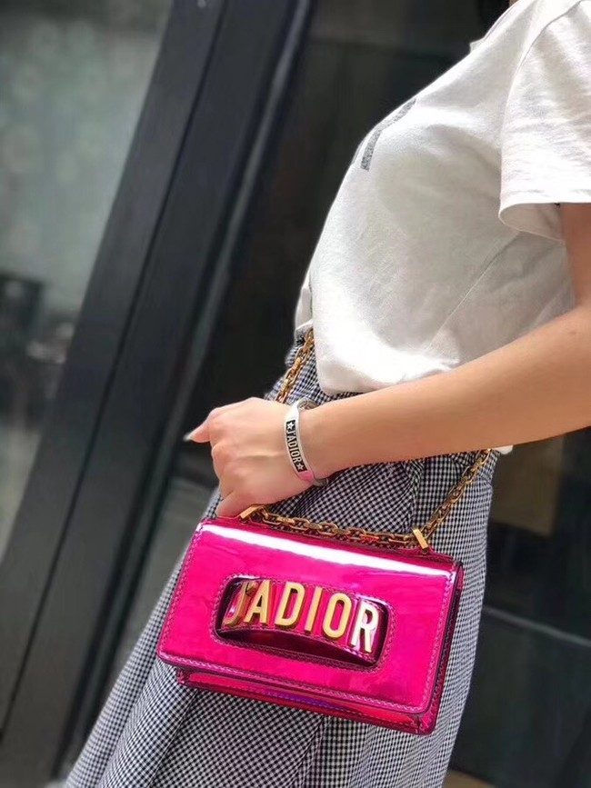 Jadior flap bag metallic mirror calfskin M9000 rose