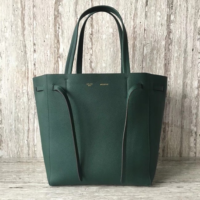 CELINE SMALL CABAS PHANTOM IN SOFT GRAINED CALFSKIN 17602 green