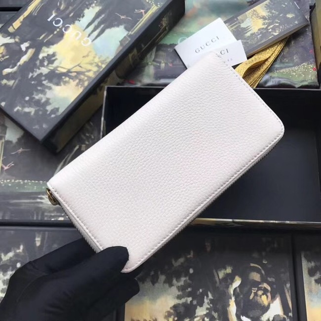 Gucci Leather zip around wallet with bow 524291 White