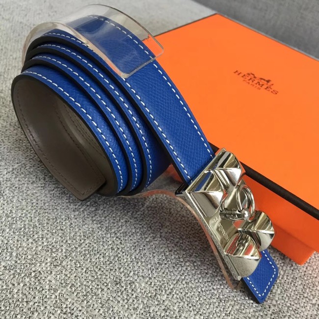 Hermes Collier de Chien belt buckle & Reversible leather strap 24 mm H0521 blue