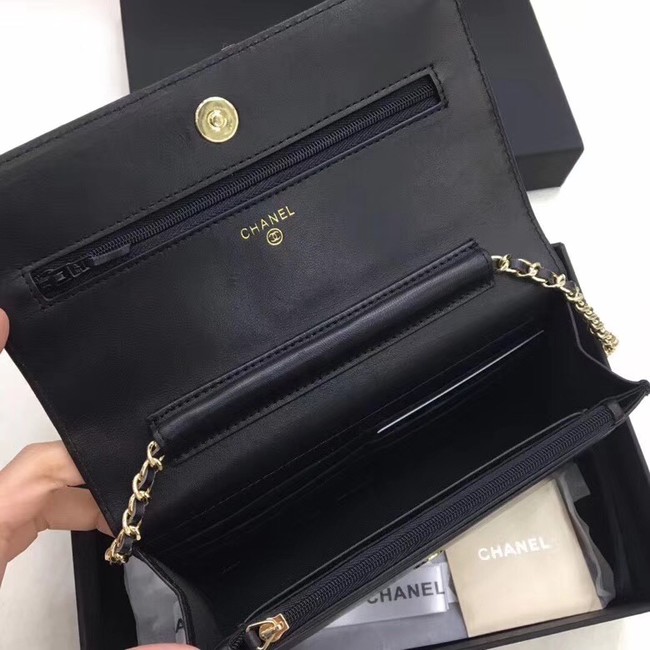 Chanel Clutch with Chain 6851 black Gold chain