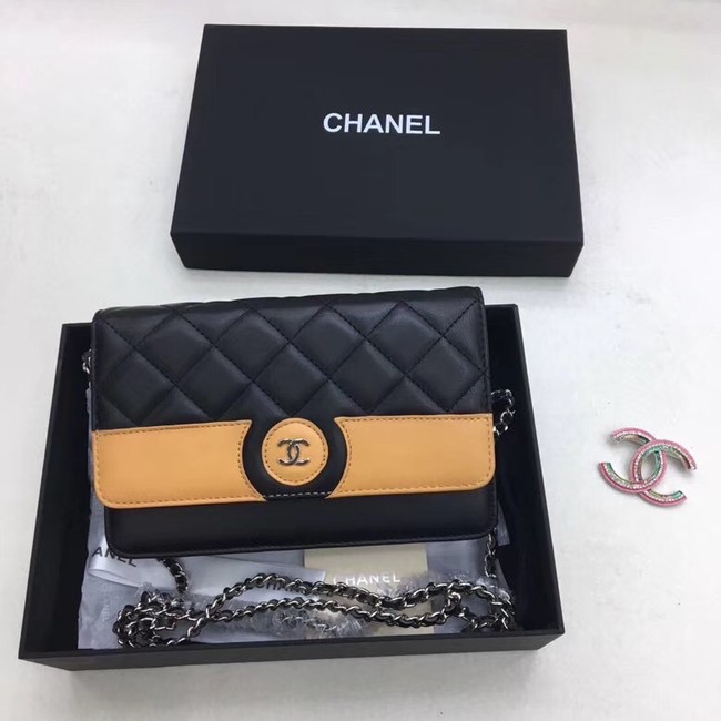 Chanel Clutch with Chain 6851 black silver chain