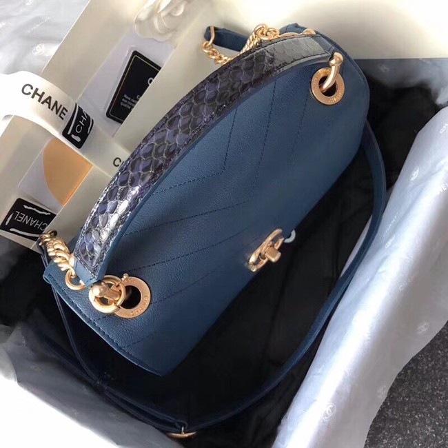 Chanel Flap Bag with Top Handle Original A57147 blue