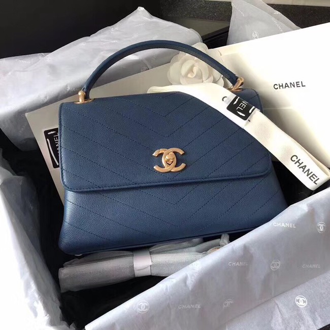 Chanel Flap Bag with Top Handle Original A57147 blue