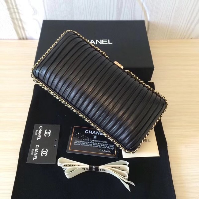 Chanel Minaudiere Metallic Lambskin & Ruthenium-Finish Metal 78991 black