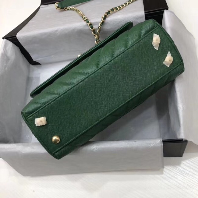 Chanel Small Flap Bag with Top Handle A92990 green