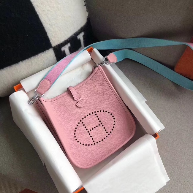 Hermes Evelyne original togo leather mini Shoulder Bag H15698 pink