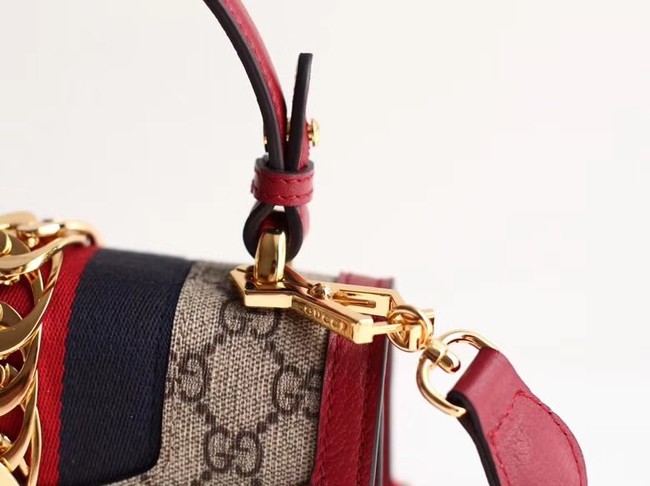 Gucci Sylvie GG Supreme canvas mini bag 470270 red