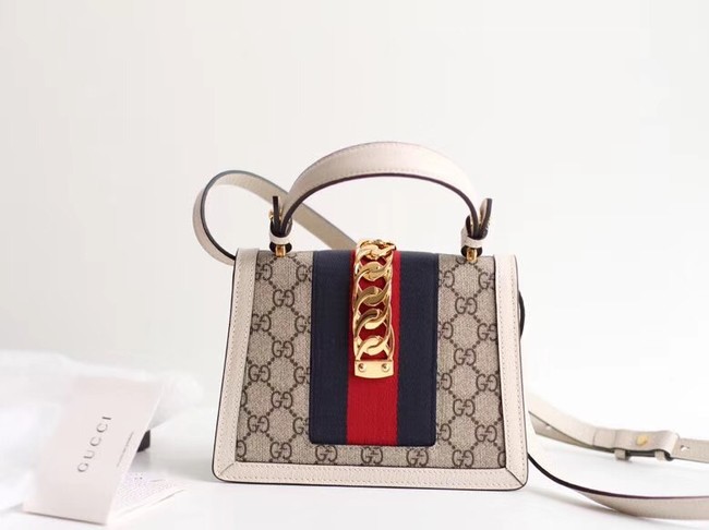 Gucci Sylvie GG Supreme canvas mini bag 470270 white