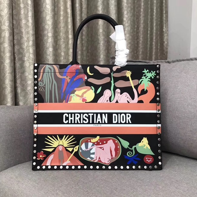 DIOR BOOK TOTE BAG IN MULTI-COLOURED CALFSKIN M1286