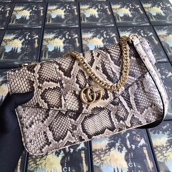 Gucci Medium double Snake skin shoulder bag 524822 grey