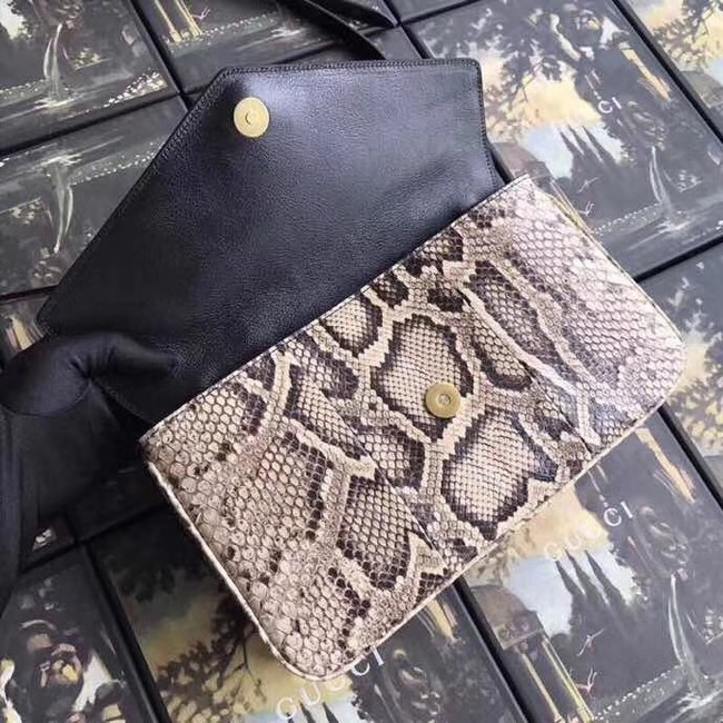 Gucci Medium double Snake skin shoulder bag 524822 grey