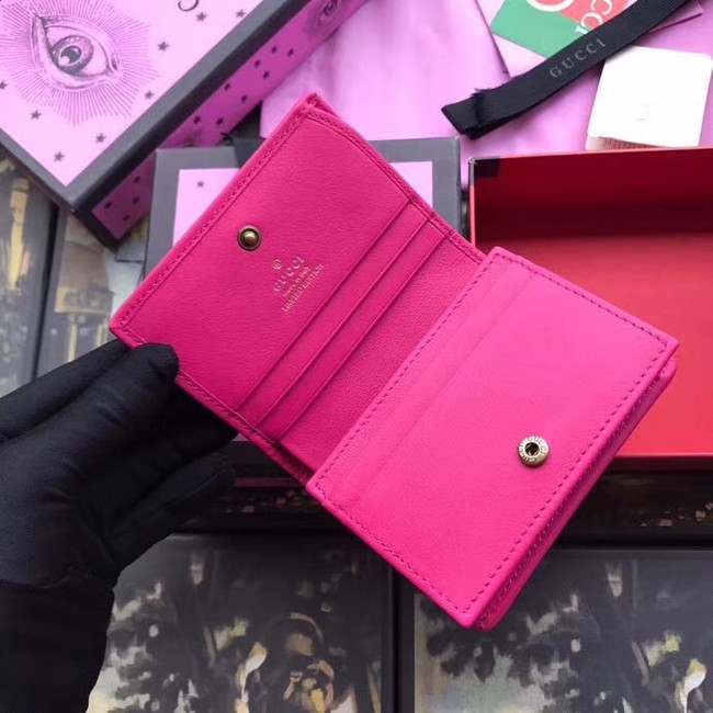 Gucci GG velvet Marmont card case 466492 rose