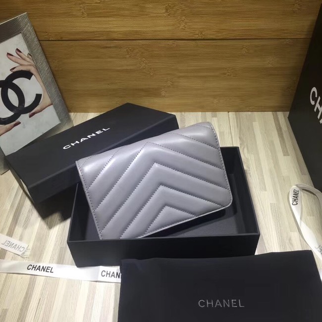 Chanel Original Lambskin & Gold-Tone Metal C33814 Gray