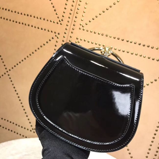 CHLOE Small Nile patent leather bracelet bag 3E1302 black