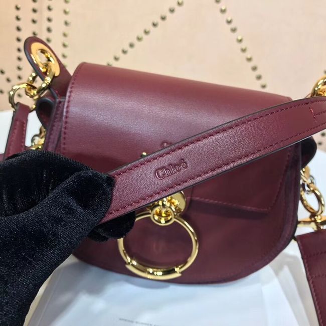 CHLOE Tess Small leather shoulder bag 3E153 Plum purple