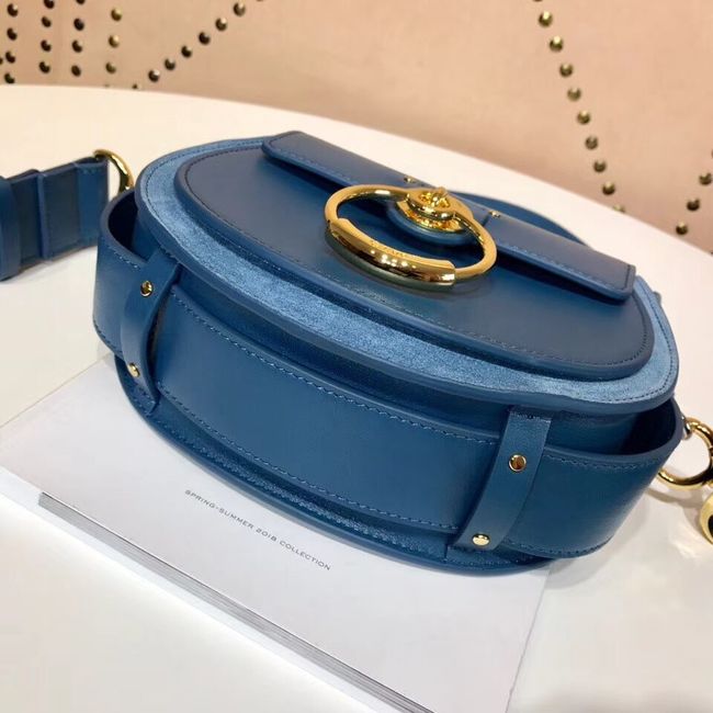 CHLOE Tess Small leather shoulder bag 3E153 blue