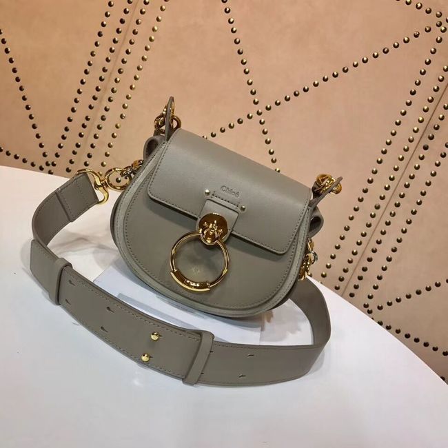 CHLOE Tess Small leather shoulder bag 3E153 grey