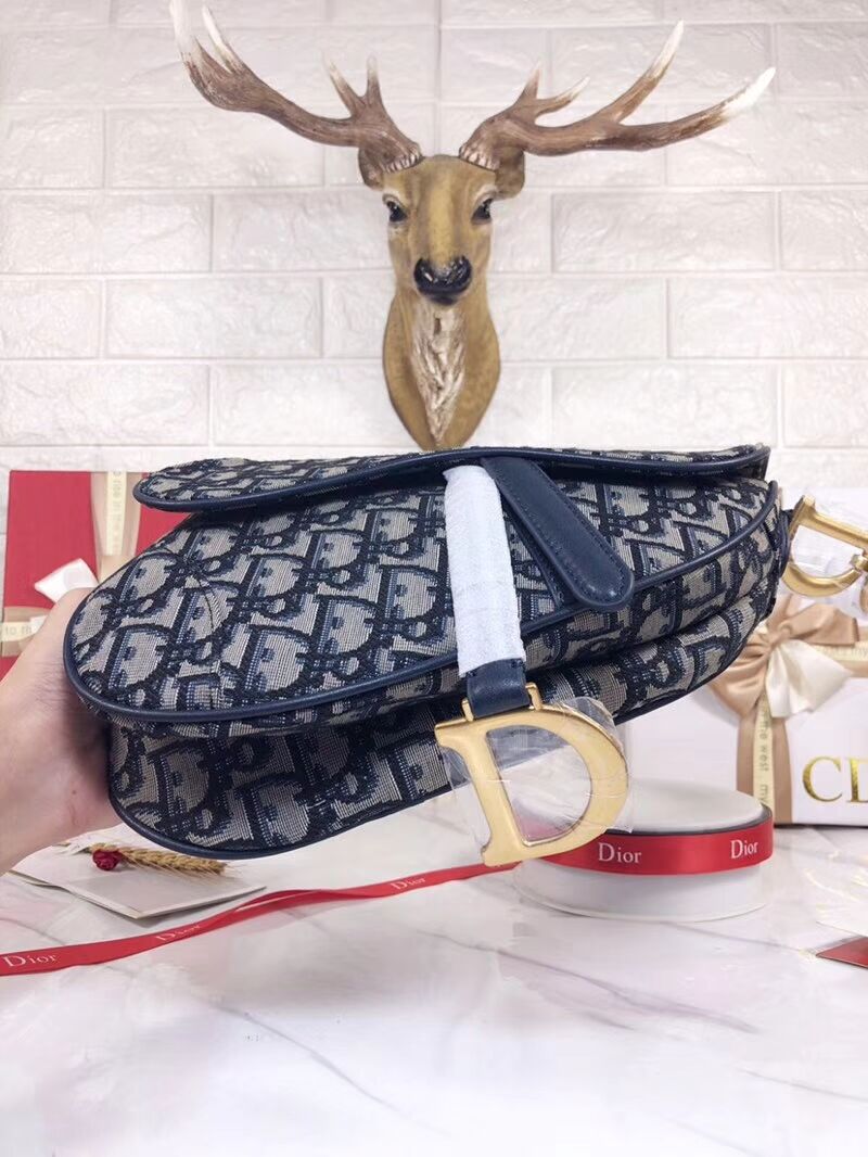 Dior SADDLE BAG CANVAS M0446 blue