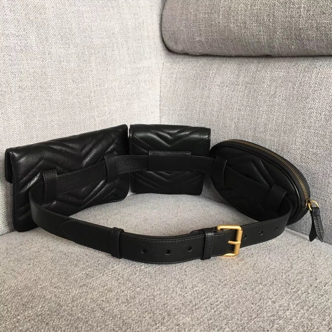 Gucci GG Marmont matelasse belt bag 524597 black