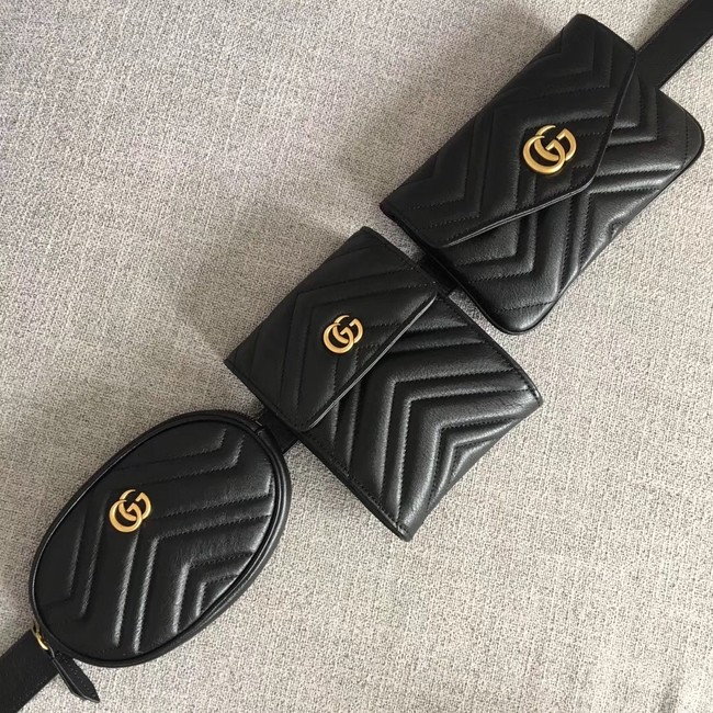 Gucci GG Marmont matelasse belt bag 524597 black