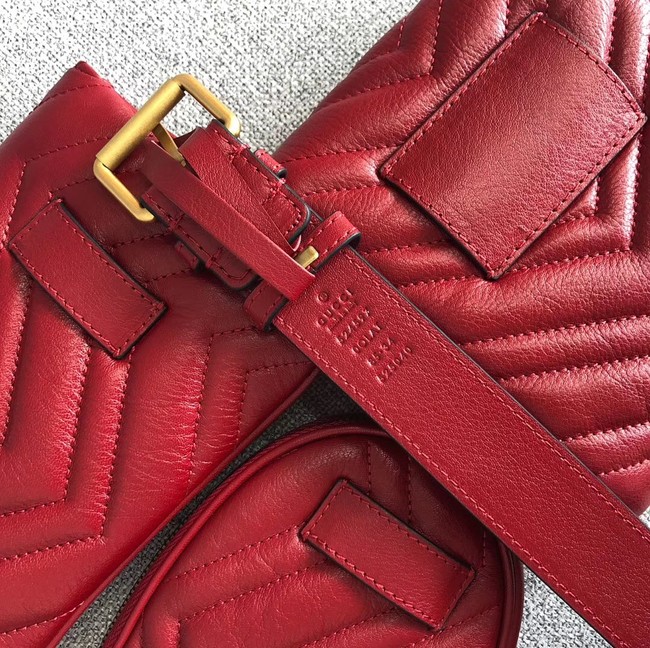 Gucci GG Marmont matelasse belt bag 524597 red