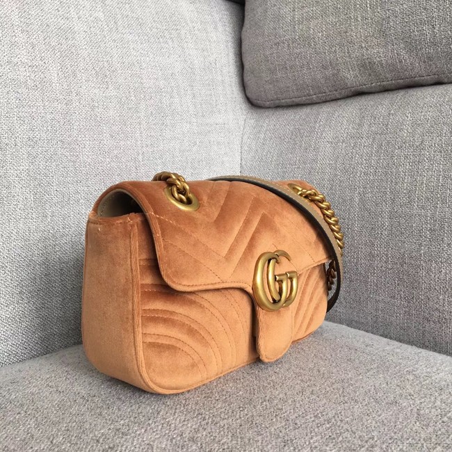 Gucci GG Marmont velvet mini bag 446744 brown