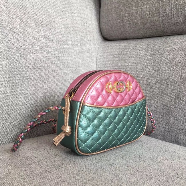 Gucci Laminated leather mini bag 534951 Pink&blue