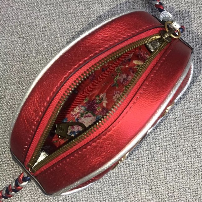 Gucci Laminated leather mini bag 534951 red&blue