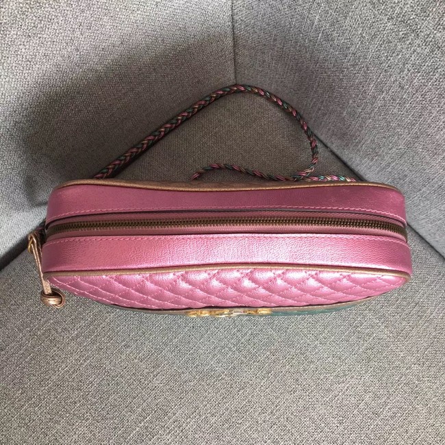 Gucci Laminated leather small shoulder bag 541061 Pink and blue