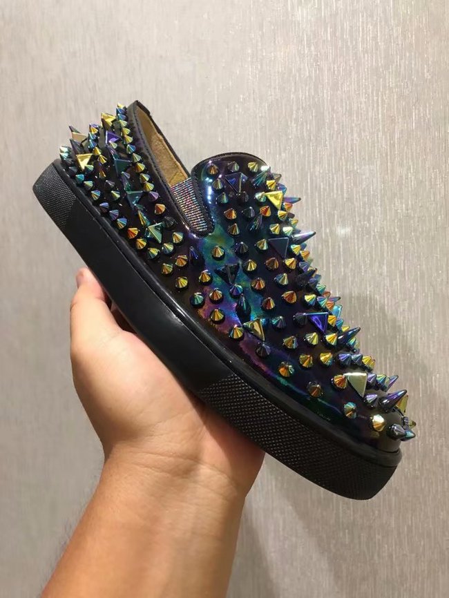 CHRISTIAN LOUBOUTIN Pik Boat glitter leather sneakers CL1026