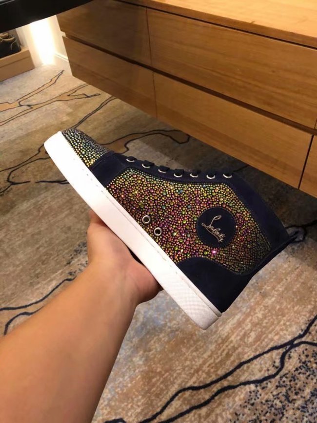 CHRISTIAN LOUBOUTIN Pik Boat glitter leather sneakers CL1041