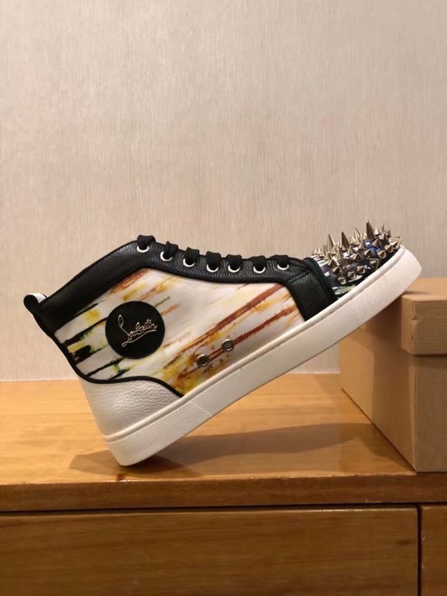 CHRISTIAN LOUBOUTIN Pik Boat glitter leather sneakers CL1042	