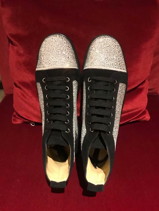 CHRISTIAN LOUBOUTIN Pik Boat glitter leather sneakers CL1044