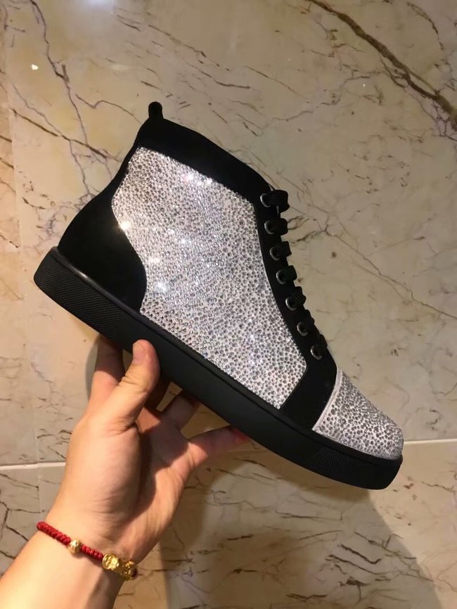 CHRISTIAN LOUBOUTIN Pik Boat glitter leather sneakers CL1044