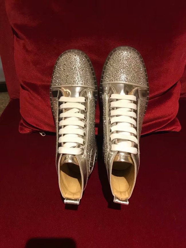 CHRISTIAN LOUBOUTIN Pik Boat glitter leather sneakers CL1051