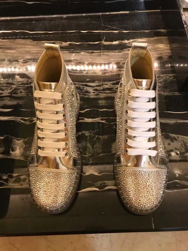 CHRISTIAN LOUBOUTIN Pik Boat glitter leather sneakers CL1051