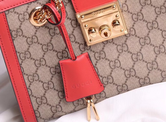 Gucci original Padlock shoulder bag 498156 red