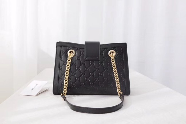 Gucci original leather Padlock shoulder bag 498156 black