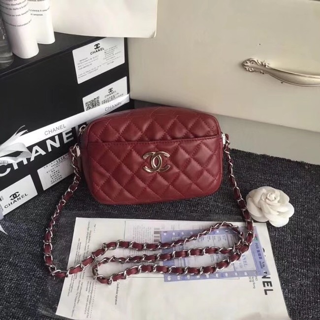 Chanel Classic Clutch with Chain Original Sheepskin 57746 red