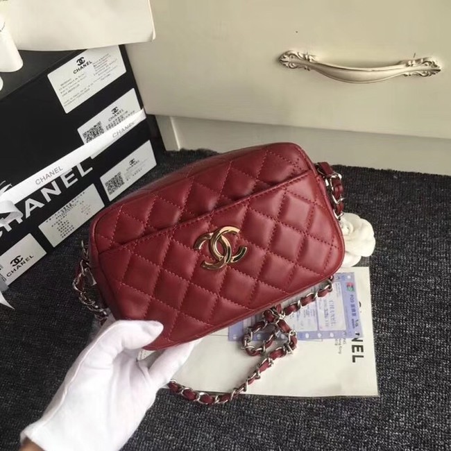 Chanel Classic Clutch with Chain Original Sheepskin 57746 red