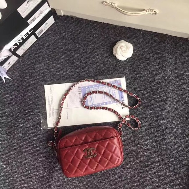 Chanel Classic Clutch with Chain Original Sheepskin 57746 red